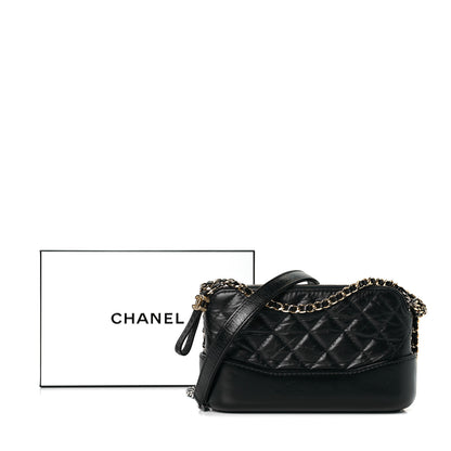 Chanel Aged Calfskin Quilted Small Gabrielle Clutch With Chain Black 7 of 7
