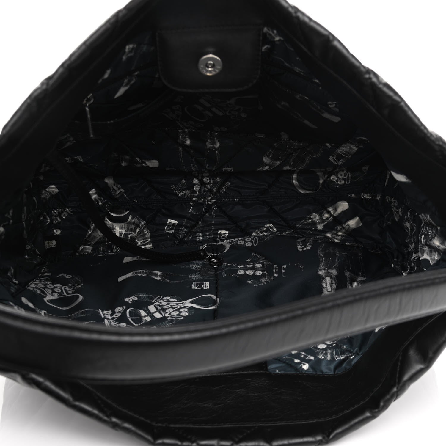 Chanel Aged Calfskin Chevron Small Big Bang Hobo Black 4 of 10