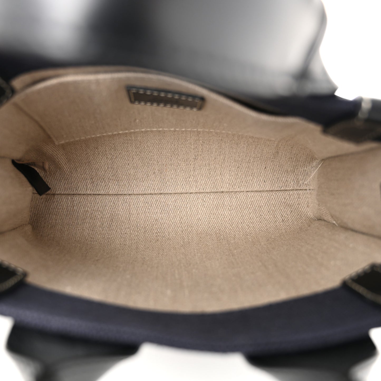 Calfskin Linen Small Woody Tote Deep Denim