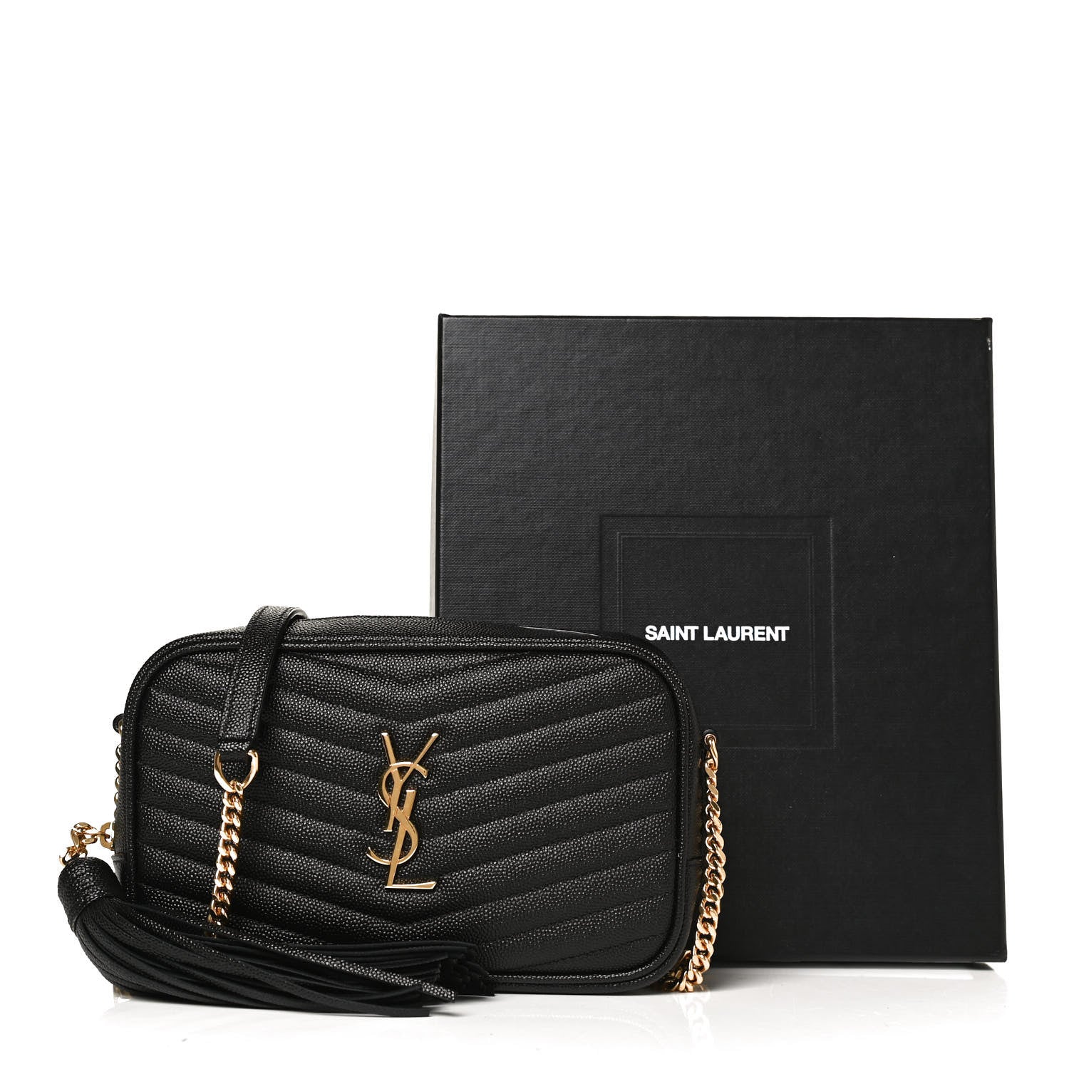 Saint Laurent Grain De Poudre Matelasse Monogram Mini Lou Camera Bag Black 11 of 11