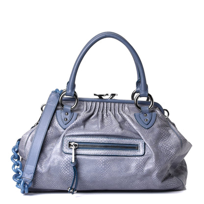Marc Jacobs Calfskin Snake Print Stam Blue 1 of 22