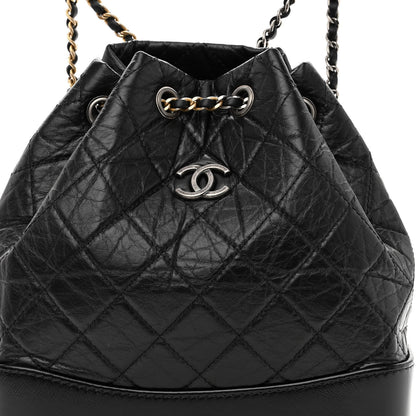 Chanel Aged Calfskin Quilted Small Gabrielle Backpack Black 7 of 9