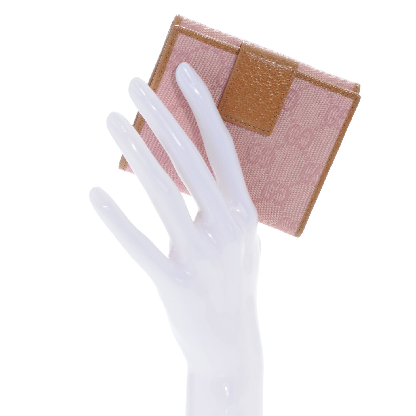 Monogram Metal Bar French Flap Wallet Pink