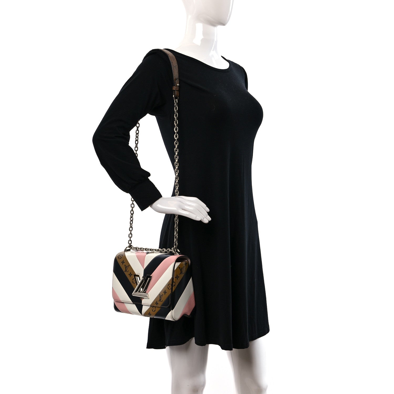 Louis Vuitton Epi Reverse Monogram Twist Shoulder Bag MM Rose Ballerine 2 of 8