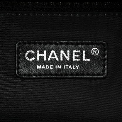 Chanel Coated Canvas Quilted Large Paris Biarritz Tote Black 6 of 7