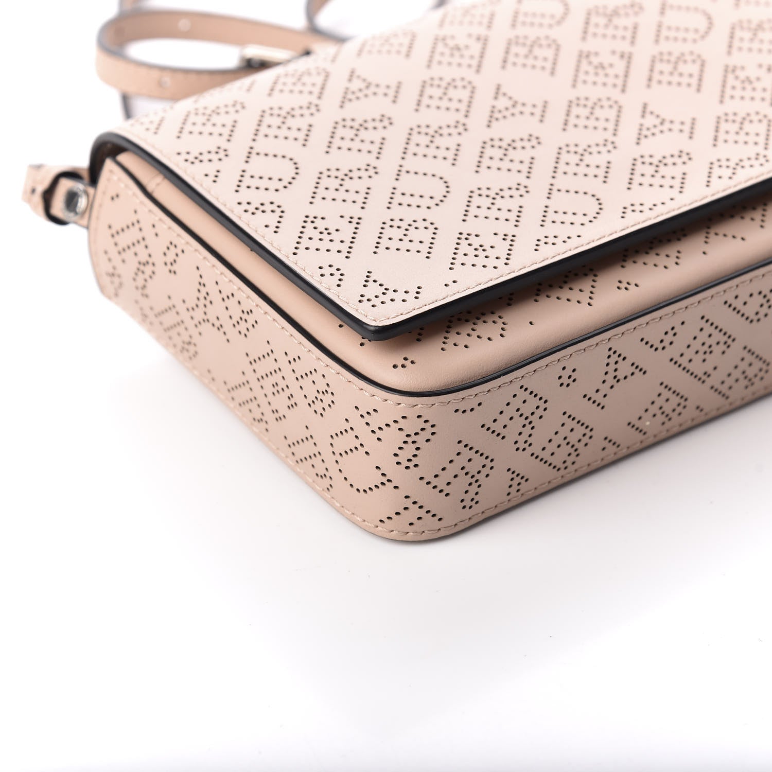 Burberry Calfskin Perforated Hampshire Crossbody Pale Fawn Pink 7 of 9