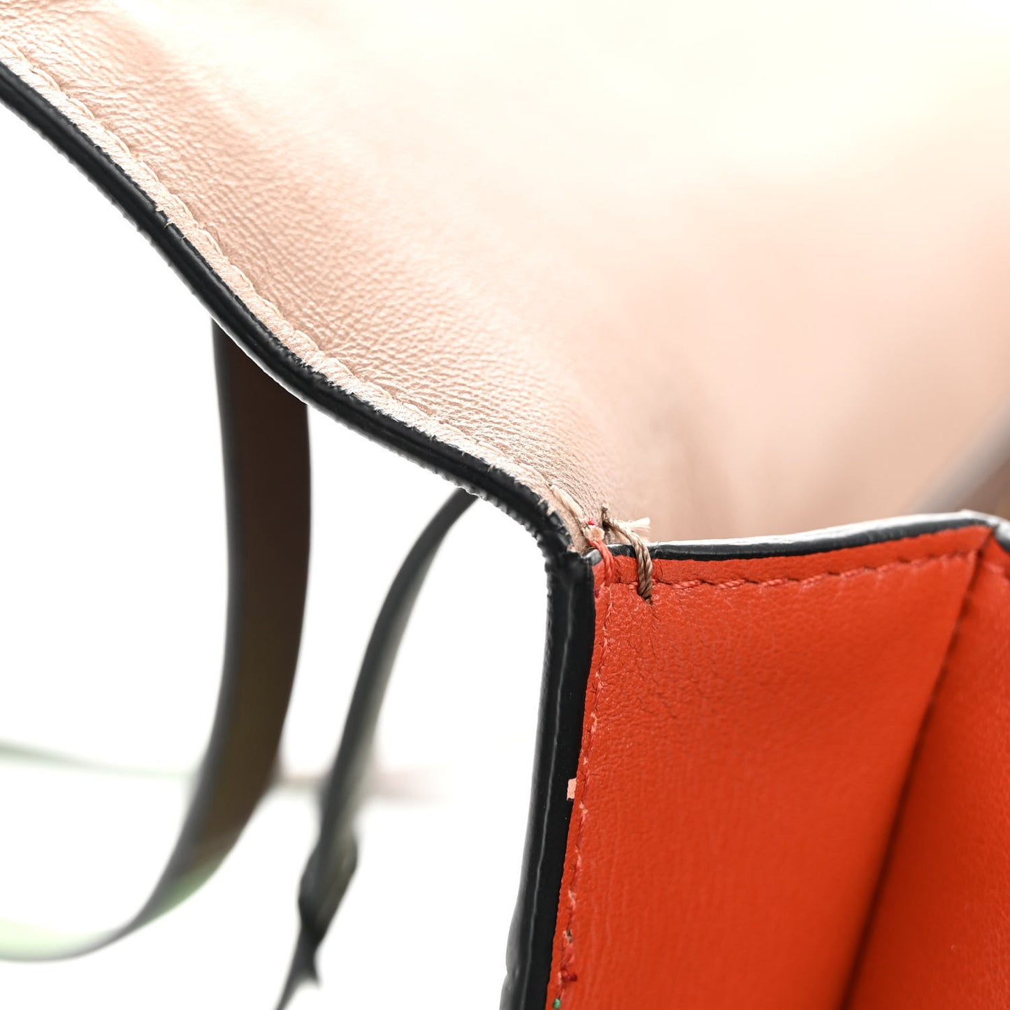 Calfskin Rivet Colorblock Double Handle Shoulder Bag Brown Green