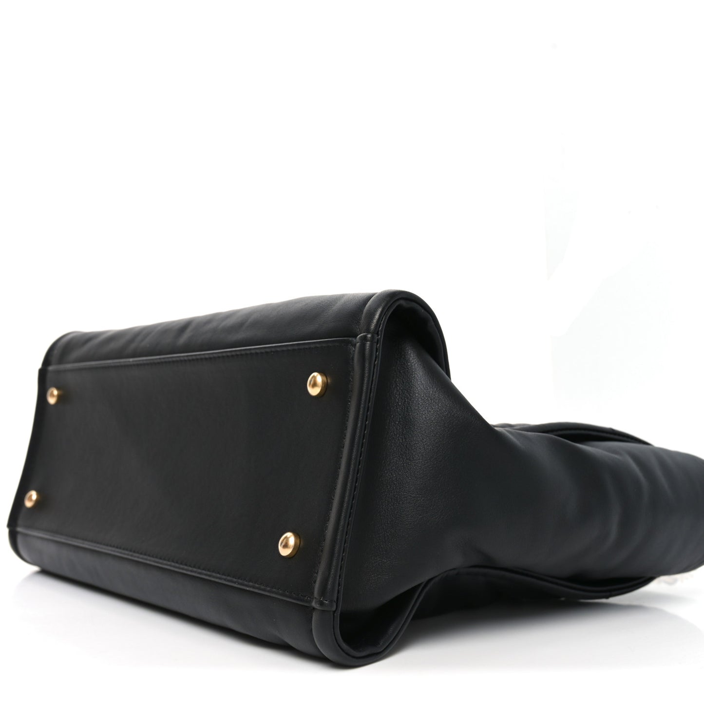 Calfskin Small Deauville Tote Black