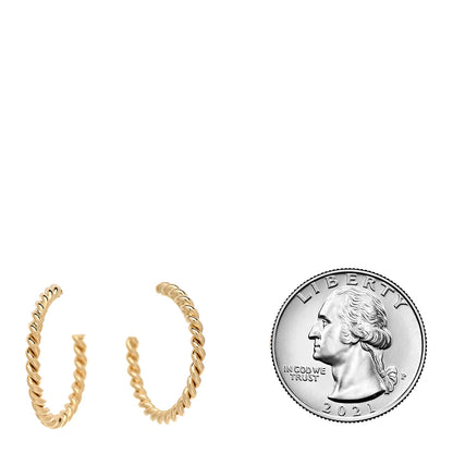Tiffany 18K Yellow Gold Small Twist Hoop Earrings 2 of 4
