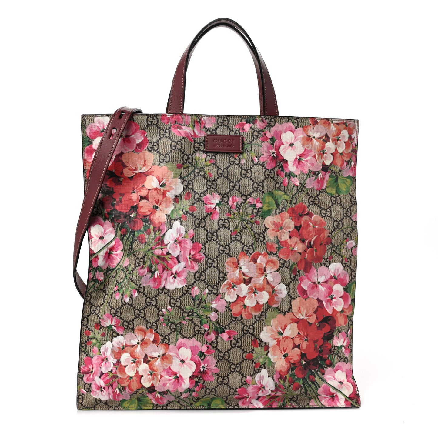 Soft GG Supreme Monogram Blooms Vertical Tote Beige Multicolor Dry Rose