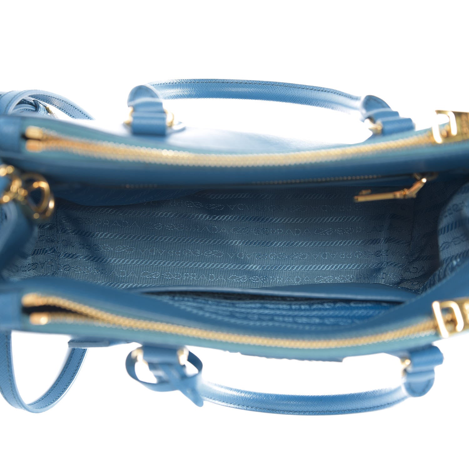 Prada Saffiano Mini Galleria Double Zip Tote Celeste 6 of 12