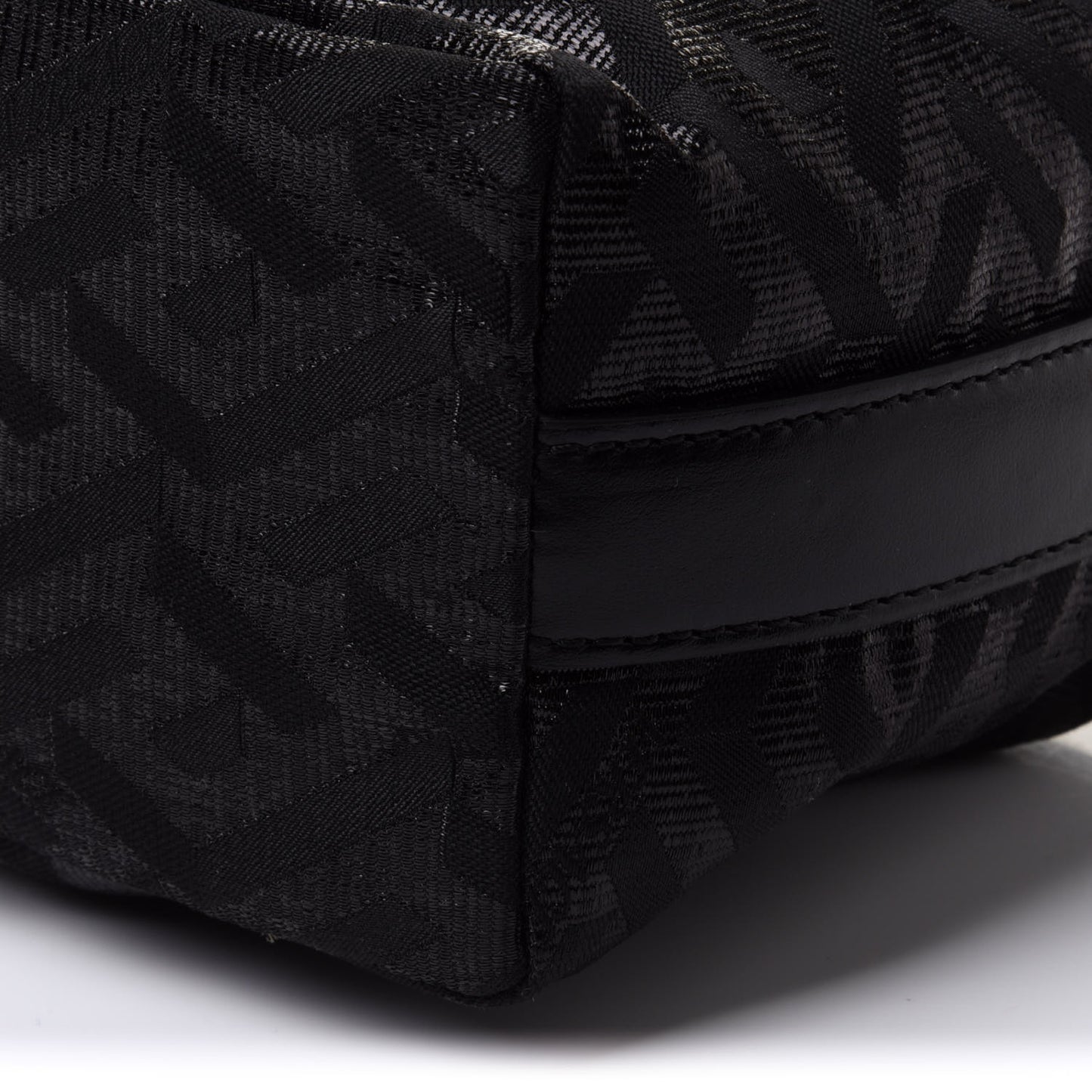Metallic Canvas La Greca Signature Mini Bag Black