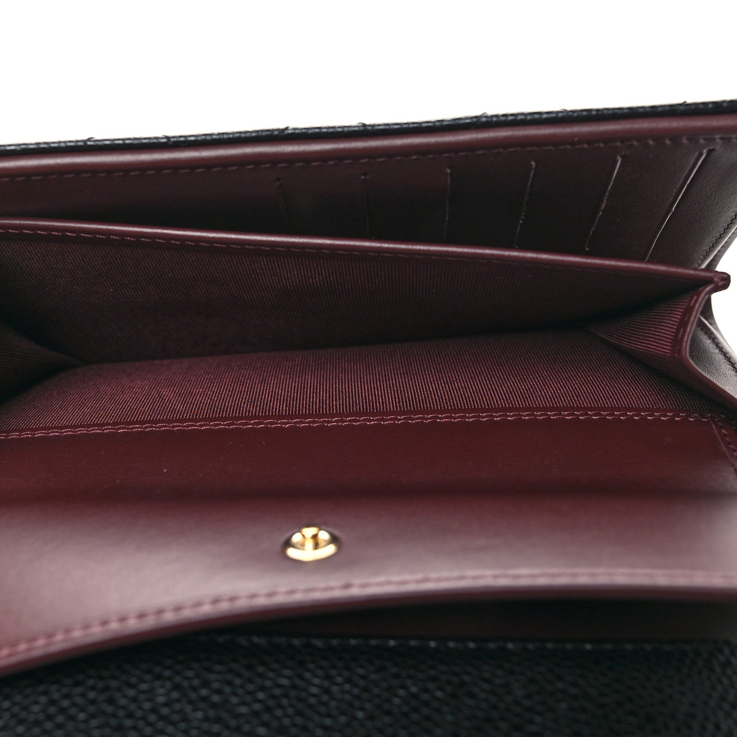 Caviar Quilted Long Flap Wallet Black