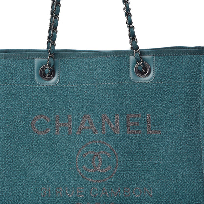 Chanel Lurex Boucle Small Deauville Tote Turquoise 10 of 10