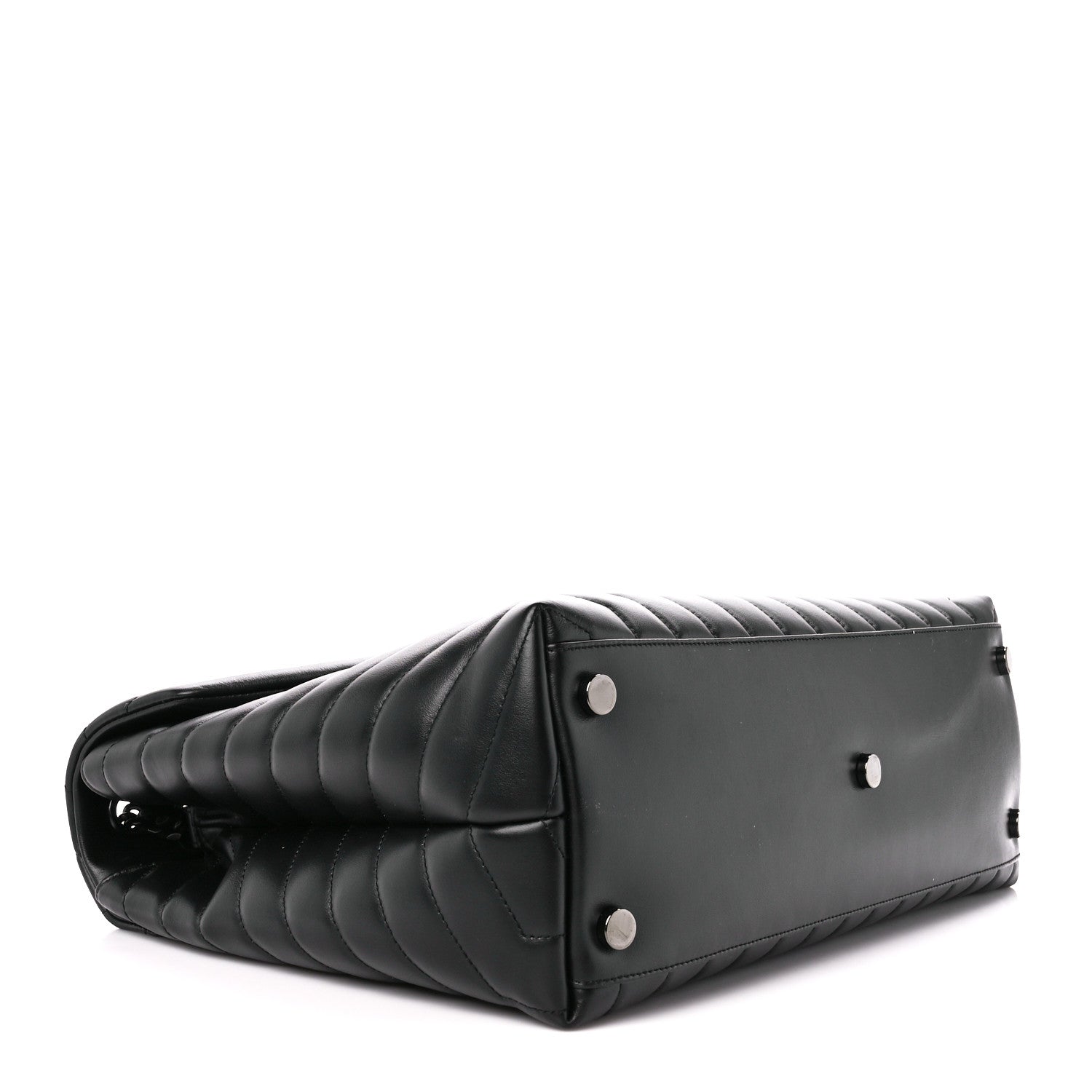 Saint Laurent Calfskin Y Quilted Monogram Monochrome Large Loulou Chain Satchel Black 4 of 12