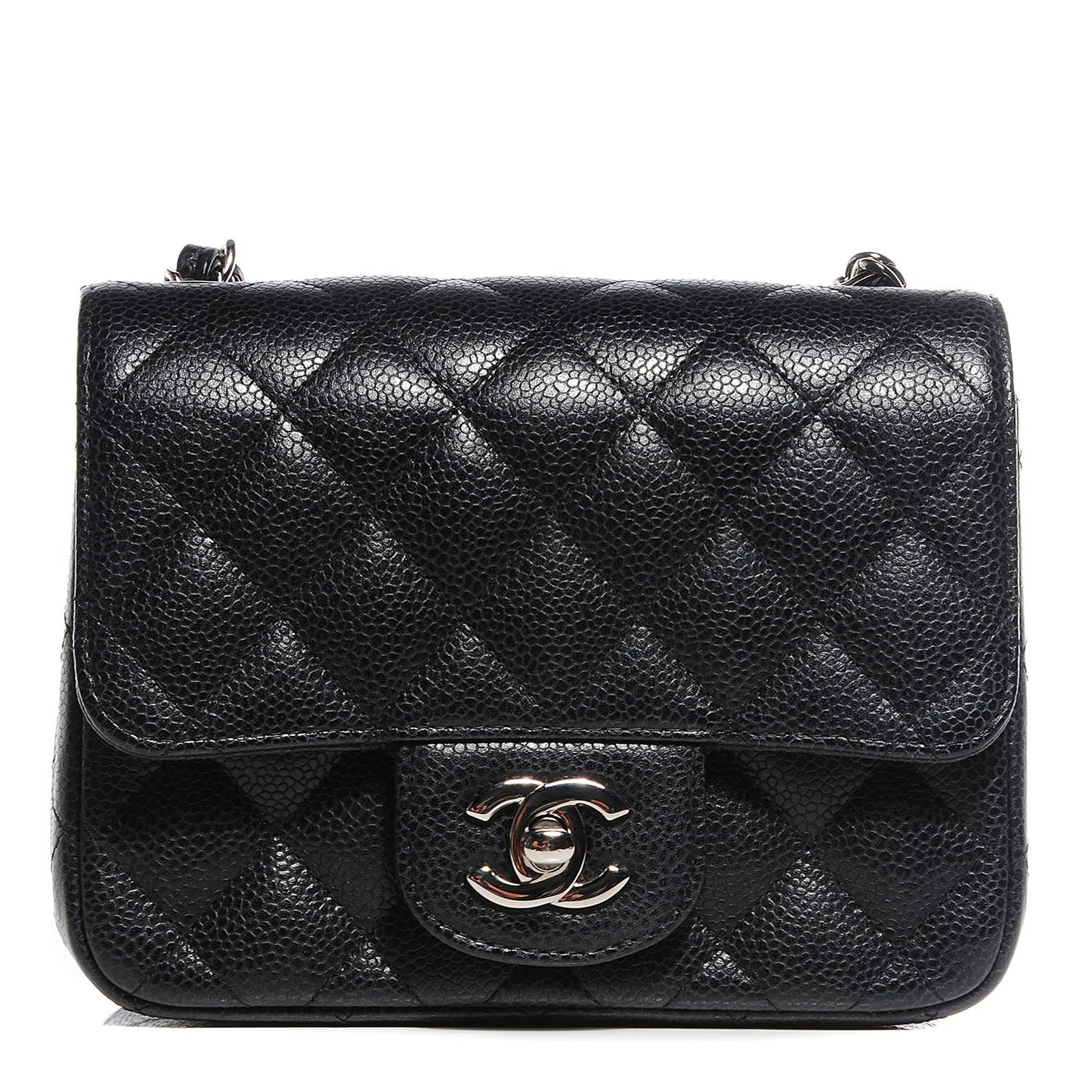 Caviar Quilted Mini Square Flap Black