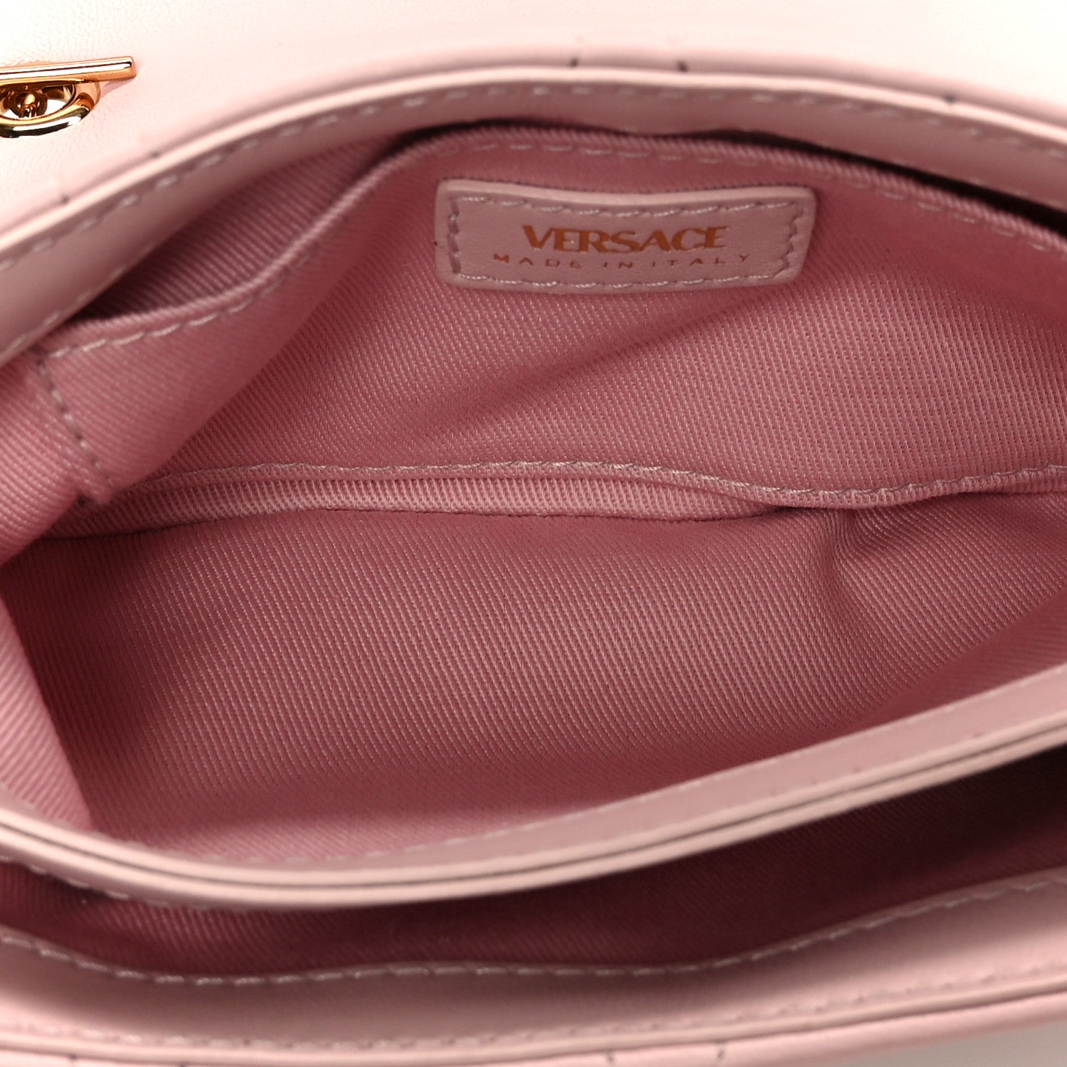 Versace Lambskin Quilted Mini Kleio Crossbody Bag Light Pink 5 of 11