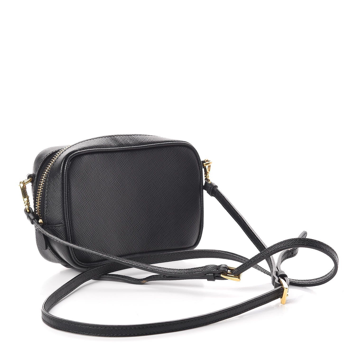 Prada Saffiano Mini Camera Crossbody Bag Black 3 of 10