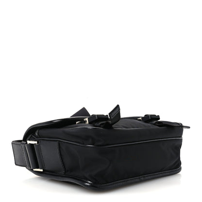 Prada Re-Nylon Saffiano Pocket Double Snap Buckle Shoulder Bag Black 4 of 11