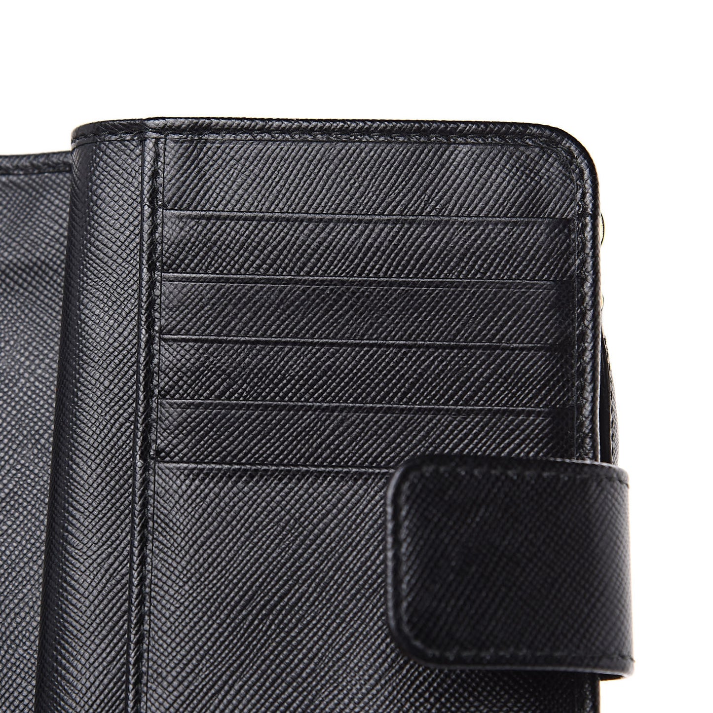 Saffiano Metal Compact Wallet Black