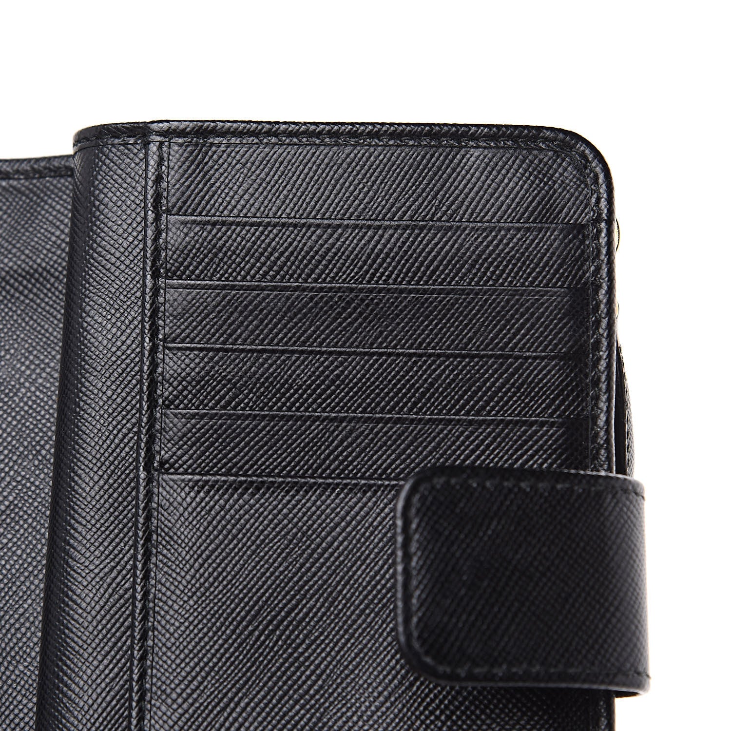 Prada Saffiano Metal Compact Wallet Black 7 of 8