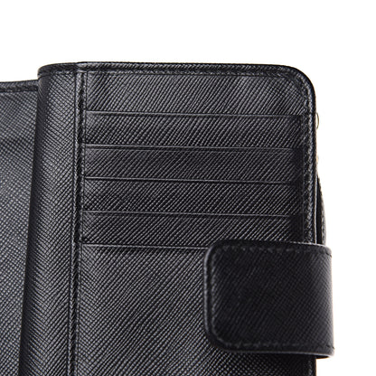 Prada Saffiano Metal Compact Wallet Black 7 of 8
