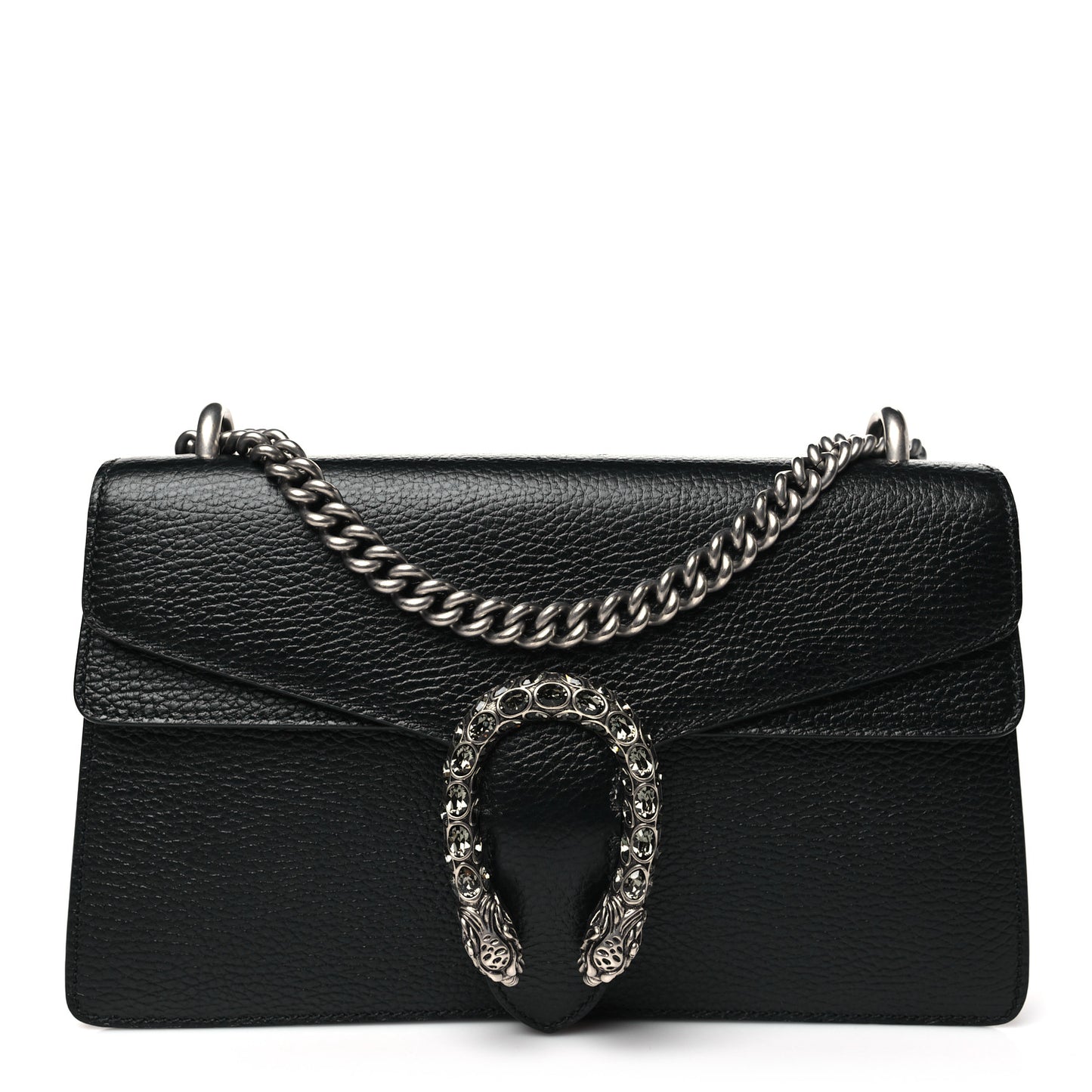 Pebbled Calfskin Small Dionysus Shoulder Bag Black