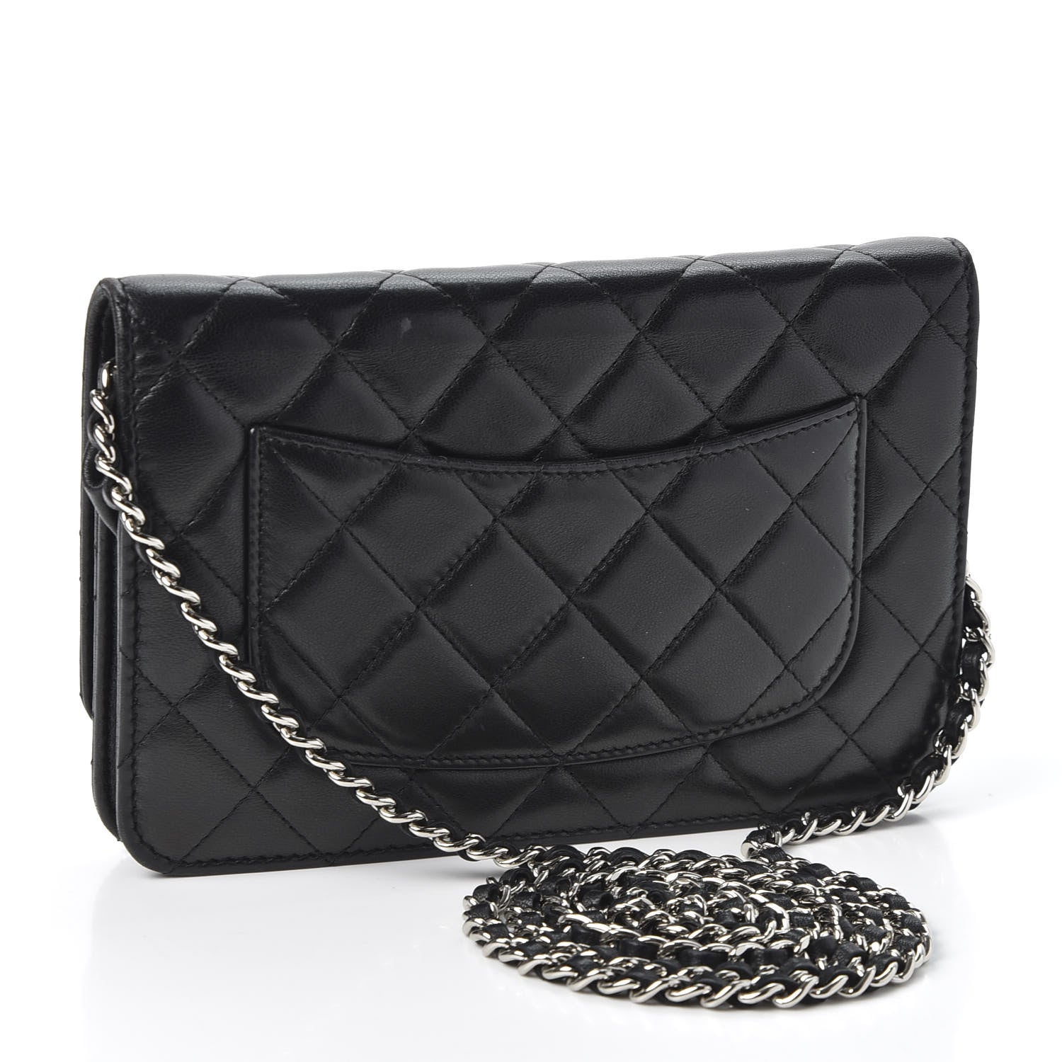 Chanel Lambskin Quilted Wallet On Chain WOC Black 2 of 11