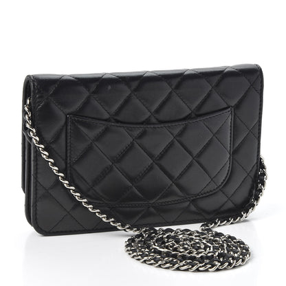 Chanel Lambskin Quilted Wallet On Chain WOC Black 2 of 11