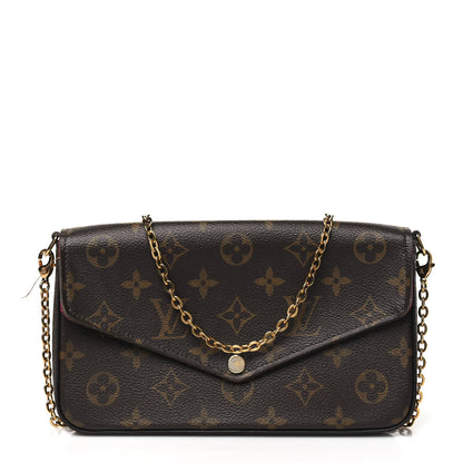 Louis Vuitton Monogram Pochette Felicie Chain Wallet Fuchsia 1 of 12