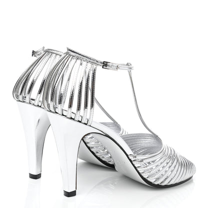Givenchy Metallic Calfskin Look Book Cage Sandals 38 Silver 4 of 9