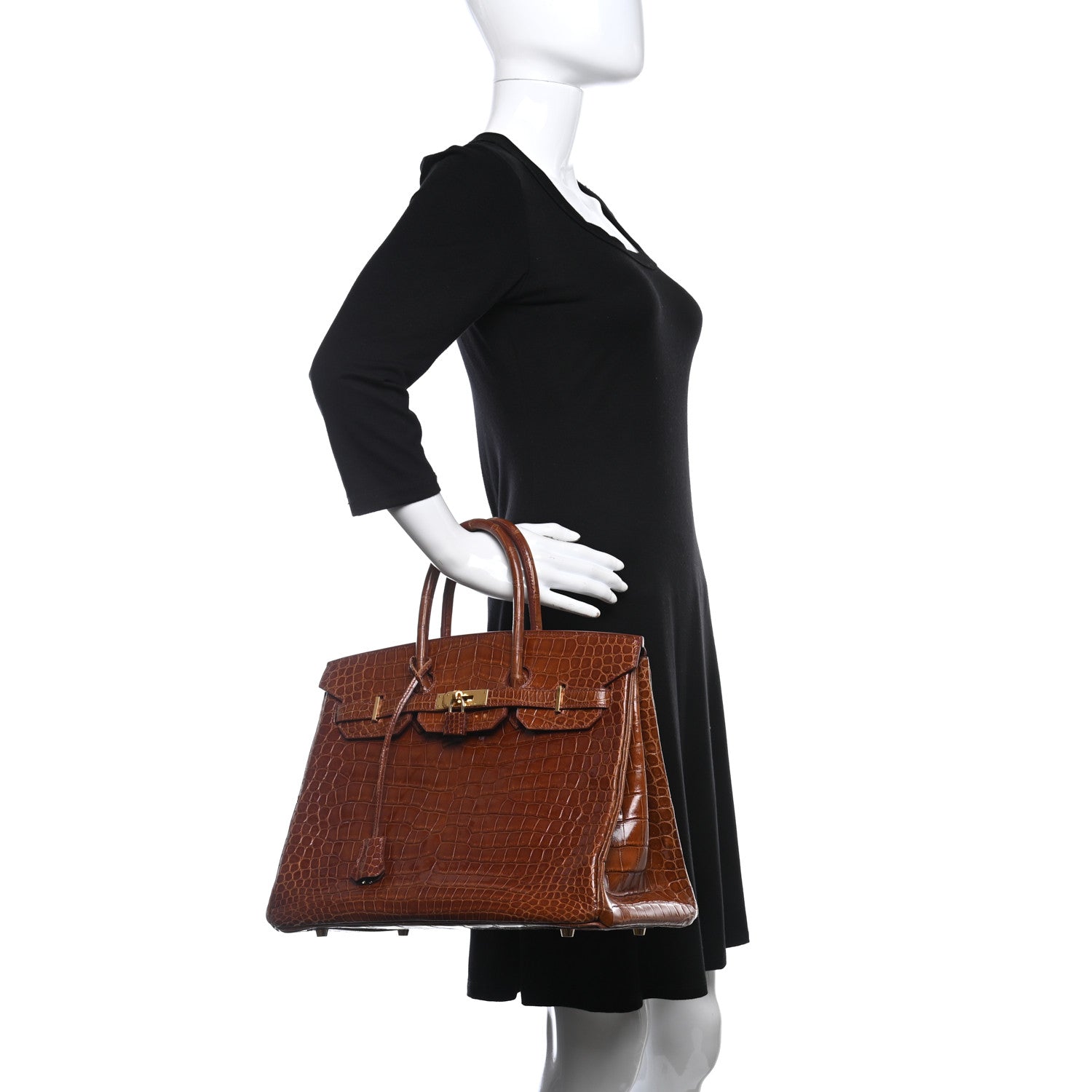 Hermes Shiny Porosus Crocodile Birkin 35 Etrusque 2 of 35