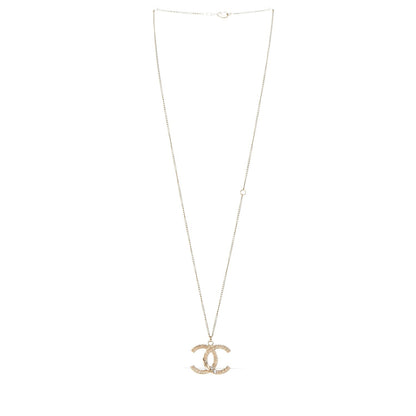 Chanel Pearl Crystal Leaf CC Necklace Gold 3 of 5