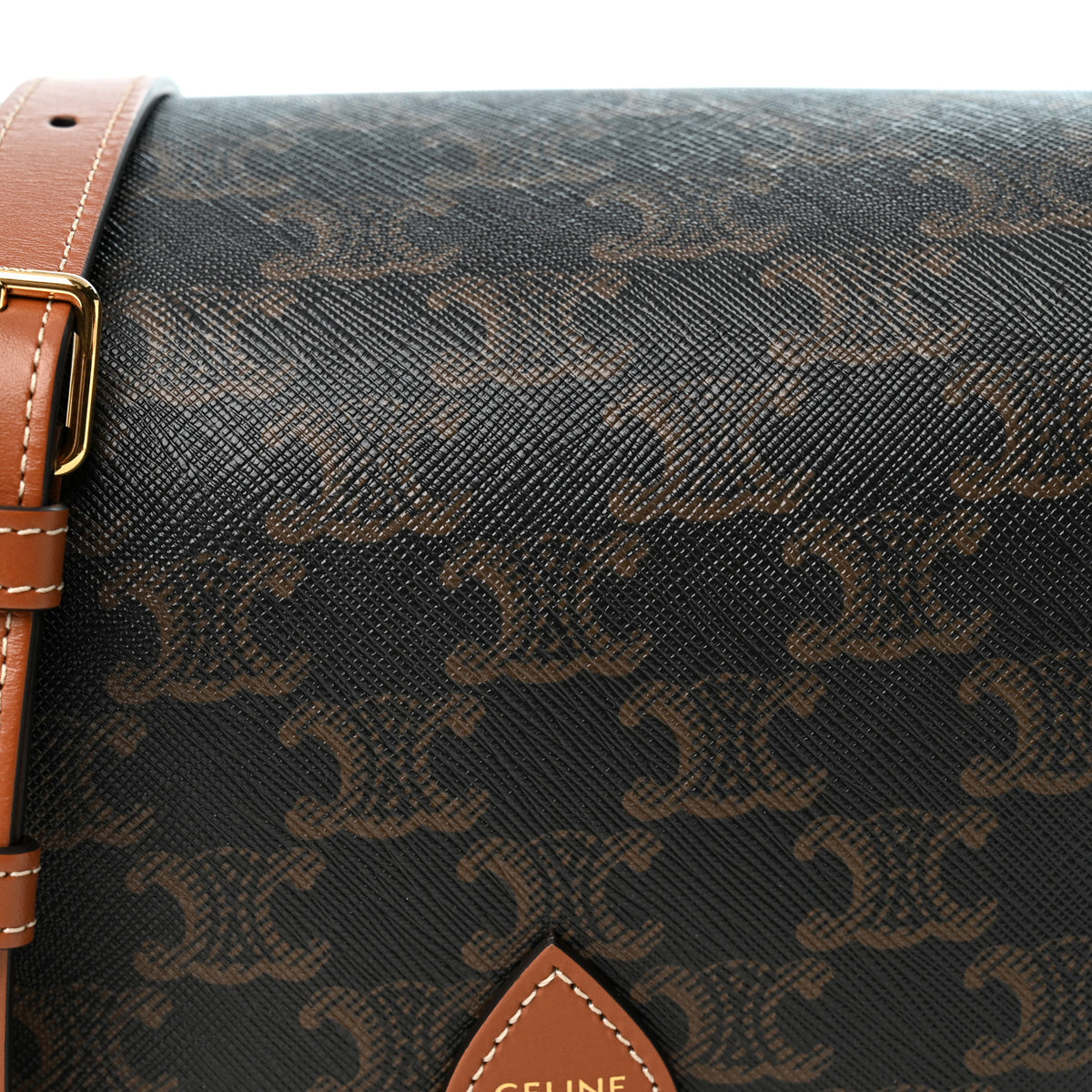Triomphe Canvas Medium Folco Bag Tan