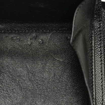 Saint Laurent Grain De Poudre Matelasse Chevron Monogram Compact Zip Around Wallet Black 12 of 21