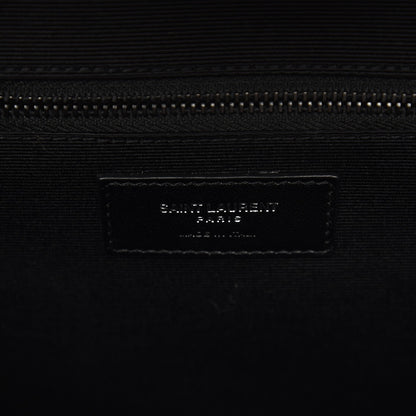 Saint Laurent Grain De Poudre Textured Mixed Matelasse Large Triquilt Monogram Monochrome Satchel Black 8 of 8