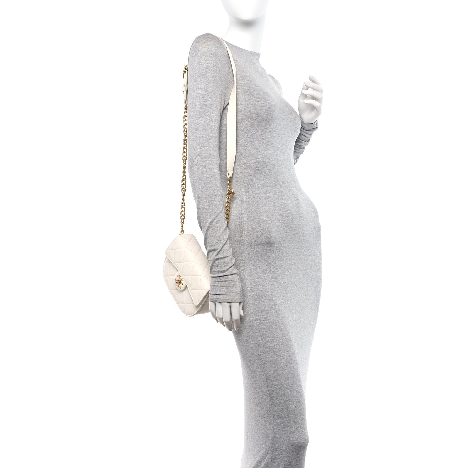 Chanel Calfskin Quilted Moon Messenger White 2 of 10