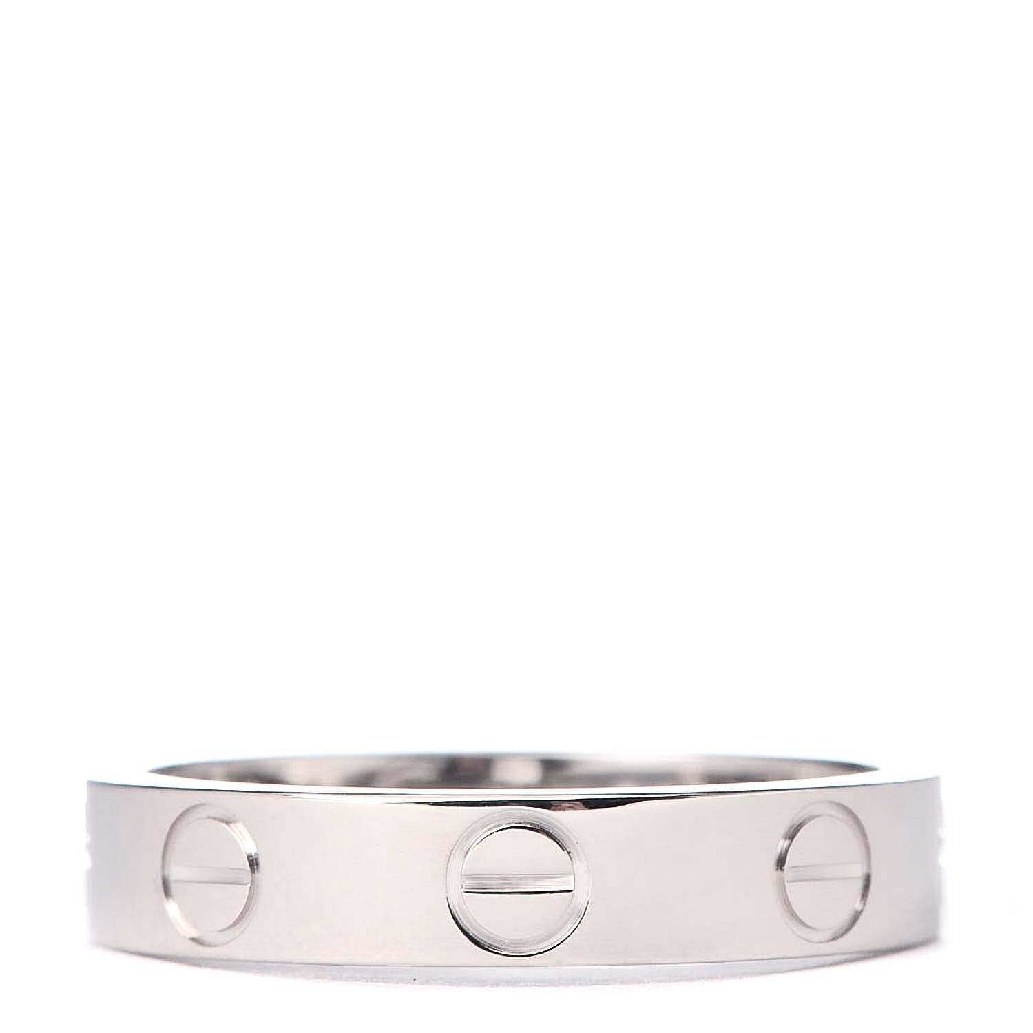 Cartier 18K White Gold 3.5mm LOVE Wedding Band Ring 48 4.5 3 of 5