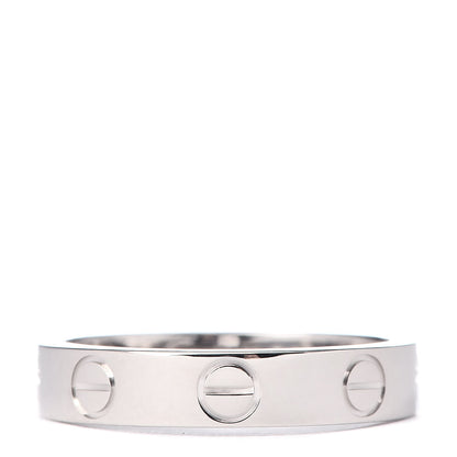 Cartier 18K White Gold 3.5mm LOVE Wedding Band Ring 48 4.5 3 of 5