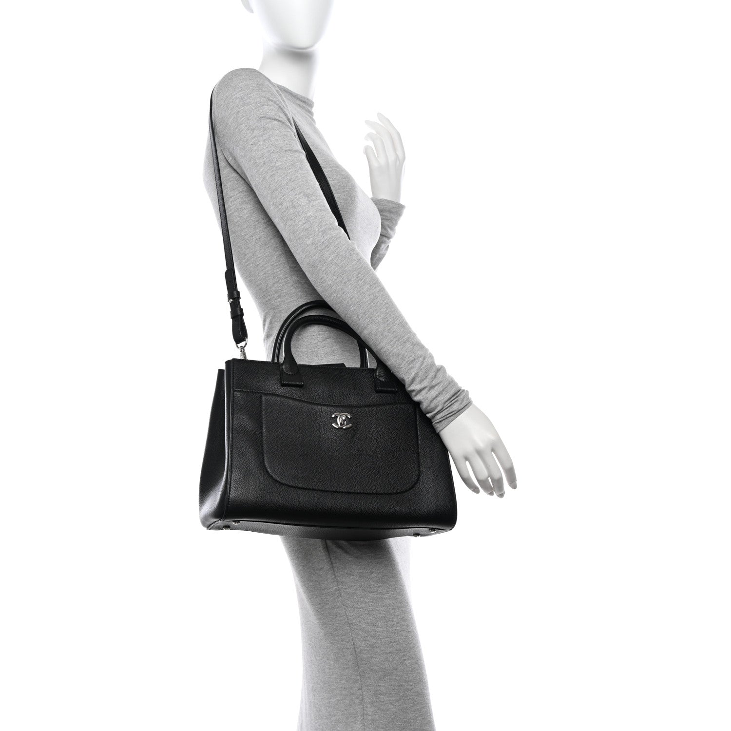 Chanel Grained Calfskin Small Neo Executive Shopper Tote Black 2 of 14