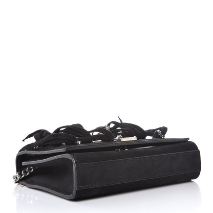 Saint Laurent Suede Fringe Chain Small Monogram Satchel Black 4 of 8
