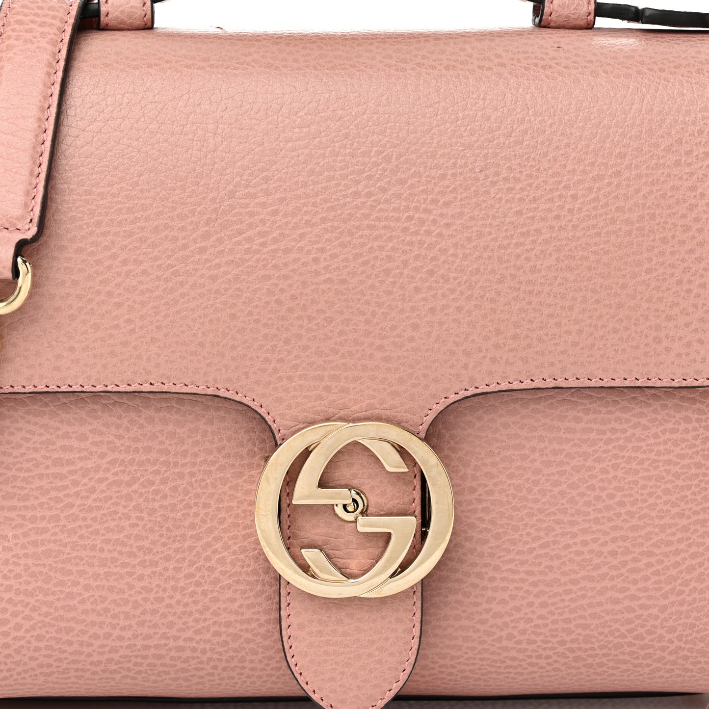 Dollar Calfskin Interlocking G Top Handle Shoulder Bag Soft Pink