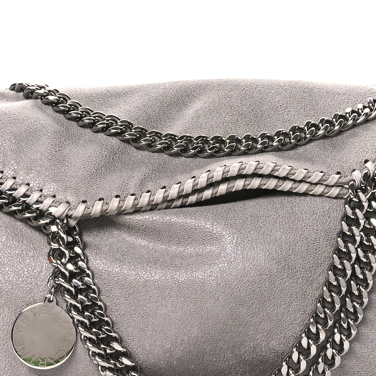 Shaggy Deer Falabella Fold Over Tote Light Grey