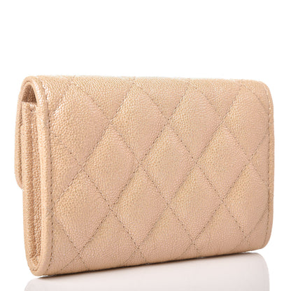 Chanel Iridescent Caviar Quilted Flap Card Holder Beige 3 of 9