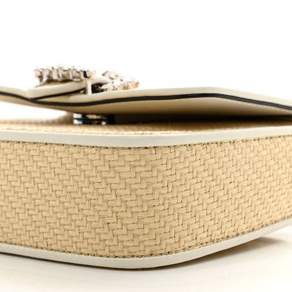 Jimmy Choo Raffia Crystal Cheri Satchel Crossbody Natural Milk 9 of 9