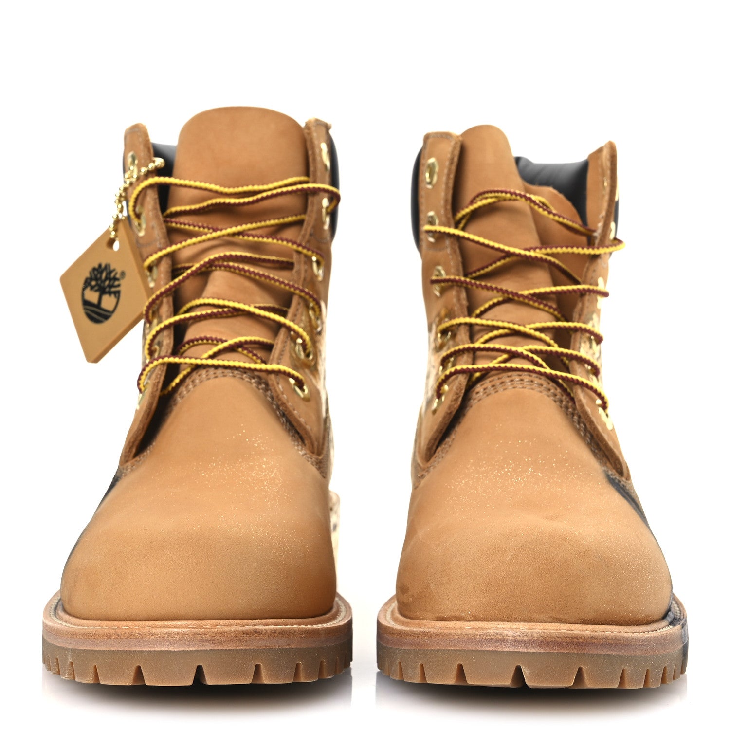 Jimmy Choo X TIMBERLAND Nubuck Graffiti Womens Ankle Boots 9.5 Wheat Gold 2 of 11