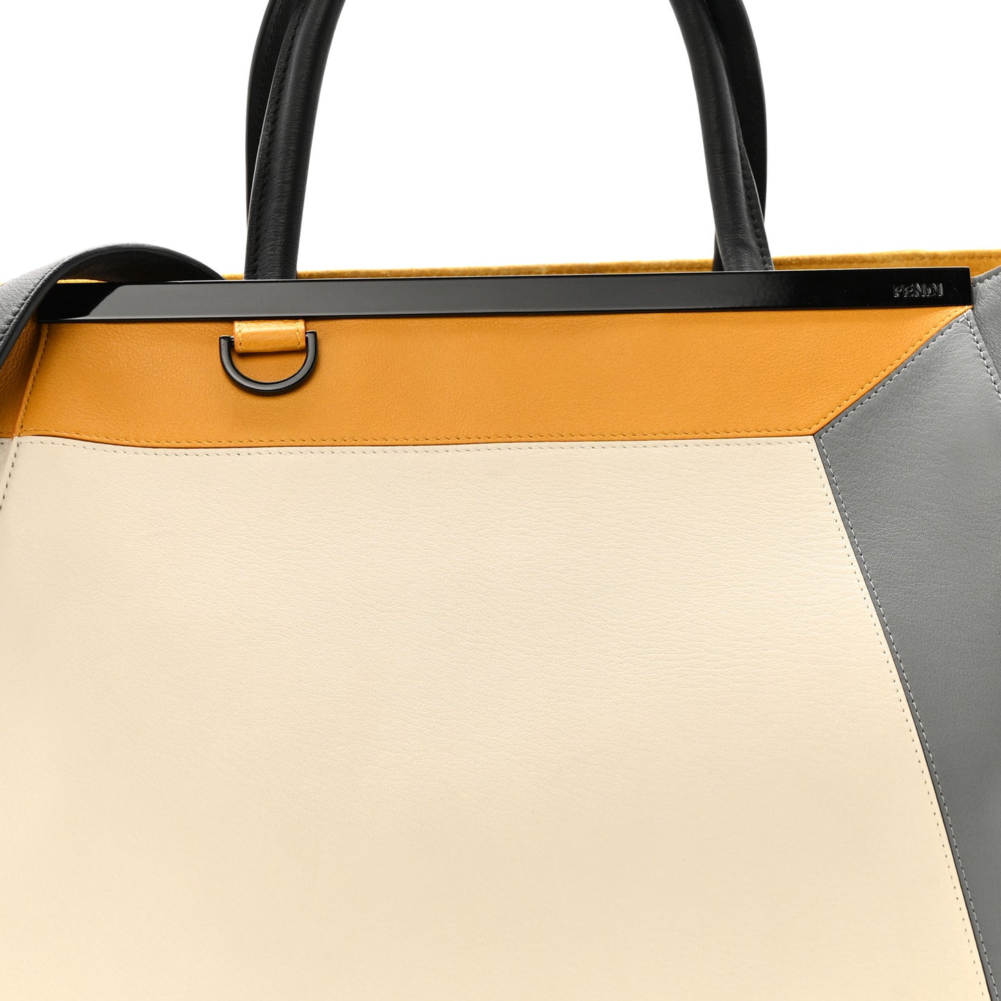 Vitello Colorblock Regular 2Jours Tote White Multicolor Girasole Black