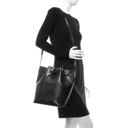Mansur Gavriel Vegetable Tanned Calfskin Bucket Bag Black Royal 2 of 11
