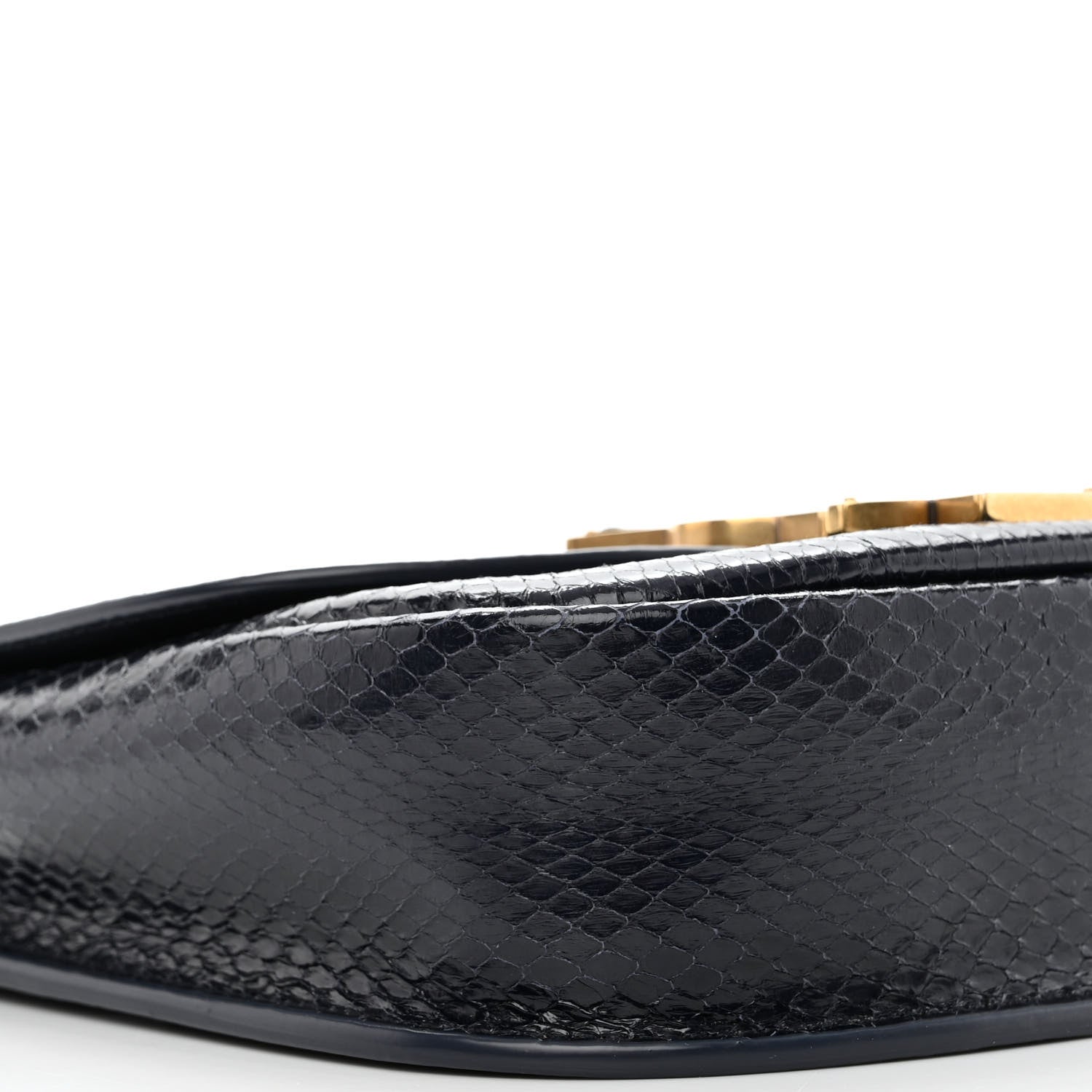 Saint Laurent Snakeskin Small Kaia Satchel Navy 8 of 11