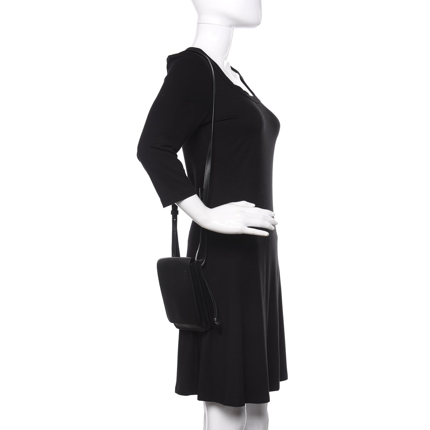 Loewe Smooth Calfskin Gusset Flat Crossbody Black 2 of 9